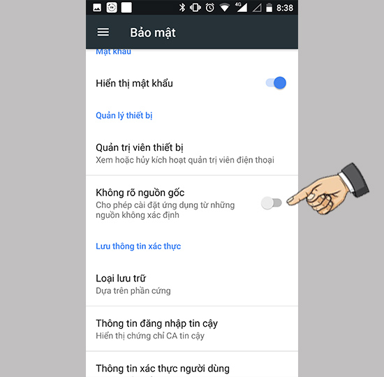 Bật không rõ nguồn gốc
